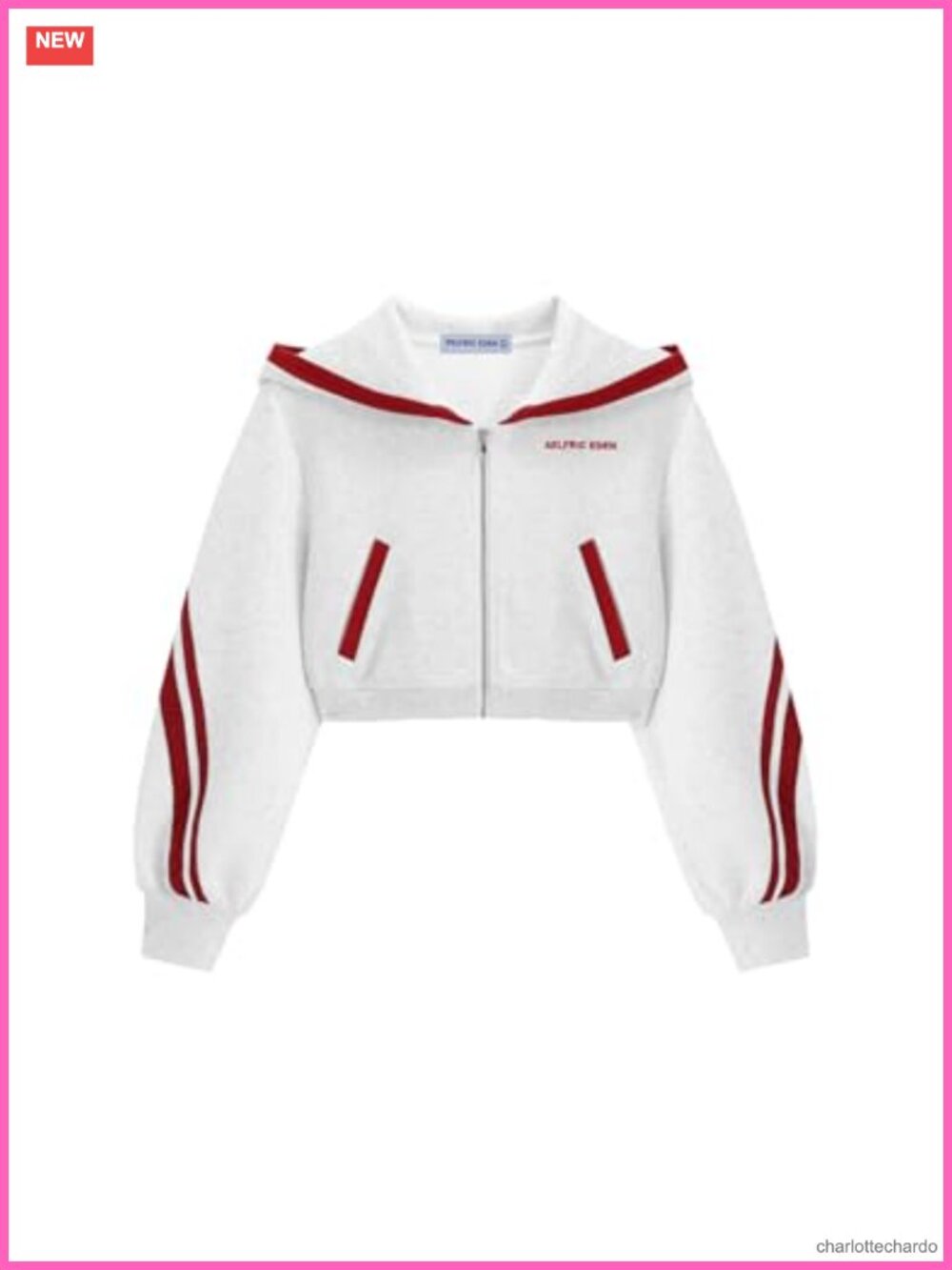 Cropped Contrast Stripe Zip Up Hoodie Y2K Streetwear Jacket